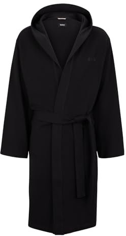 BOSS Hommes French Terry Robe Peignoir en Coton Biologique avec Capuche et Logo