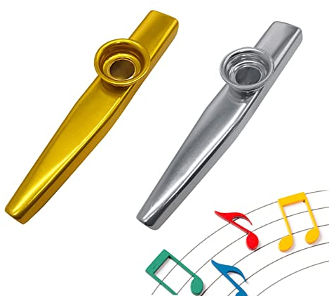 Kazoo,Kazoo Metall, Kazoo Membran Metallkazoo Musik Kazoo Percussion Instrument Metall Kazoo Vorschulspielzeug Musikgeräte für Kinder