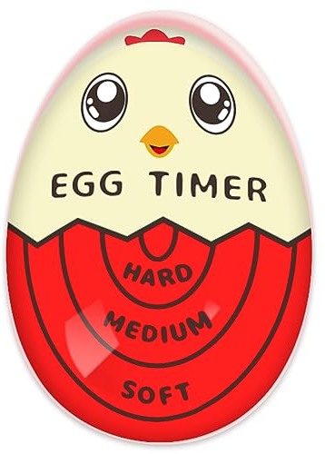Lasubst Egg Timer for Boiling Eggs Soft Hard Boiled Egg Timer That Changes Color When Done,Red