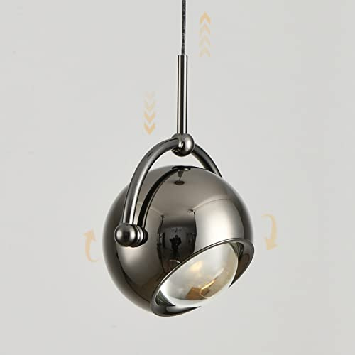 YOXANG Kreative Höhenverstellbare Aluminium Bar Cafe Pendelleuchte Schlafzimmer Zugpendelleuchte Lampe Mini 360° Verstellbar Hängeleuchten Flur Esszimmer Eisen Glas Kronleuchter LED Warmweißes Licht