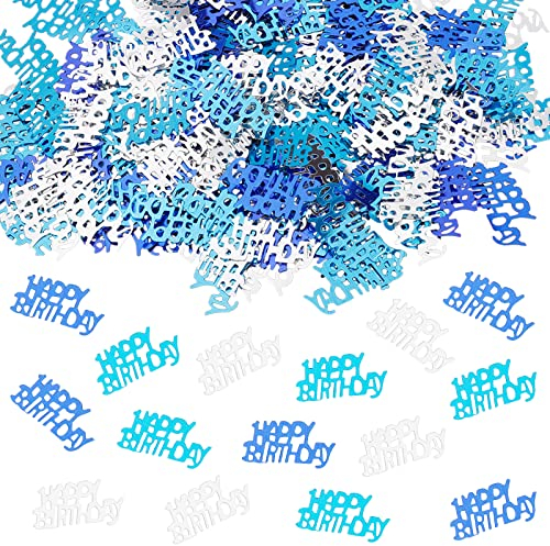 GoldRock Konfetti Blau Tischdeko Geburtstag,ca. 500 Stk Konfetti Geburtstag,Streudeko Geburtstag,Happy Birthday Konfetti Deko,Geburtstagsdeko Tisch Frau Mann,Glitzer Confetti,Luftschlangen Geburtstag