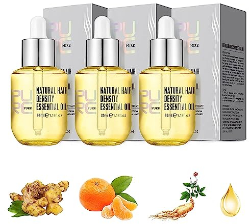 PURC Oil for Hair Growth| PURC Hair Growth Essential Oil| Natural Hair Regrowth Essence & Hair Density Essential Oil Set| Prevent Hair Loss Scalp Treatments Fast Growing Hair Care Set (3PC)