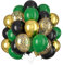 Black Gold Green Balloons 60PCS 12INCH Dark Green Metallic Chrome Gold Confetti Balloon Green Gold Black Latex Helium Balloons for Tropical Wild Theme Jungle Birthday Party Decoration Graduation