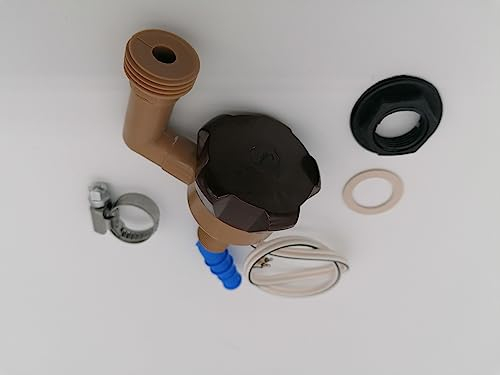 CR-MOESANCO® Kit Robinet universel avec sortie de douche avec filetage 1/2 + pince INOX pour caravane camping-car ou bateau
