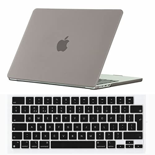 Se7enline Compatible with MacBook Air 15 inch M4 M3 M2 Case 2025 2024 2023 for Mac Air 15.3 inch Model A2941/A3114/A3241 Matte Finish Laptop Hard Shell Case with Keyboard Cover Skin,Gray