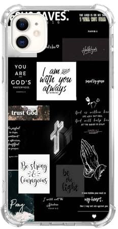 Aesthetic Christian Collage Phone Case Compatible with iPhone 11,Black Jesus God Collage Cool Teen Woman Girl Boy Case for iPhone 11,Silicone Shockproof TPU Bumper Protective Cover Case