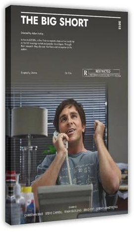 MAHWER The Big Short Poster Leinwand Poster Wandkunst Dekor Druck Bild Gemälde für Wohnzimmer Schlafzimmer Dekoration Rahmenstil 40 x 60 cm