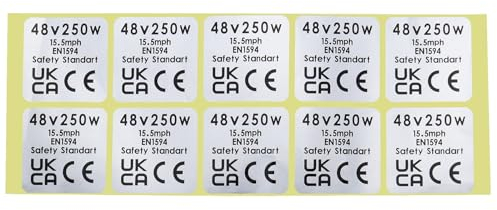 EMSea 10 Stück Motoraufkleber Mittelantriebsmotoraufkleber Motor PET Wasserdichter Aufkleber 48V 250W Motor CE-Kennzeichnung Tags Kompatibel mit BAFANG BBS02B BBS01