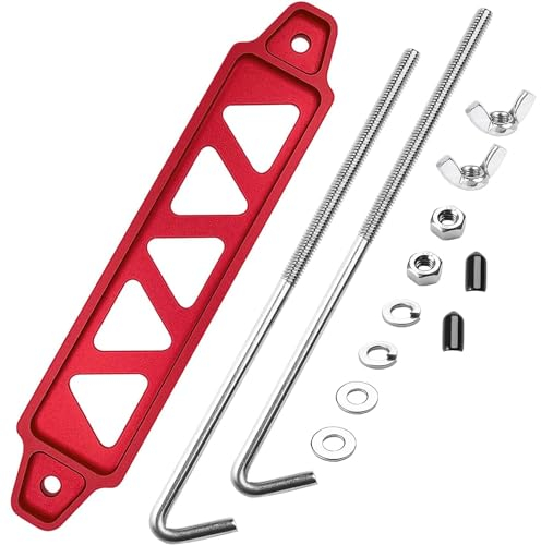 Greluma ensembles de maintien de batterie,avec billette d'aluminium pour support d'arrimage de la batterie et des boulons J de 27cm(10,6)
