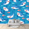 Fototapete Cartoon-Hai -Wanddeko, Wandbild, Wandtapete - Hochwertige Wanddekoration - 400 x 280 cm Vlies Tapete Wohnzimmer Schlafzimmer