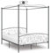 THOYTOUI Himmelbett-Gestell Grau Metall 180 x 200 cm, Bett Tagesbett Betten Bettsystem Geeignet für Schlafzimmer Gästezimmer Hotel Mehrbettzimmer
