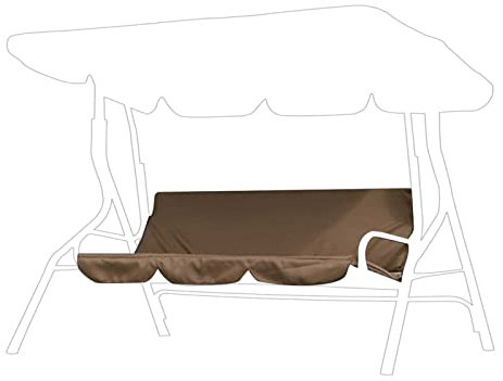 WPKD BLUEIY Fodera Cuscini per Dondolo 3 Posti,Fodera Cuscino per Dondolo da Giardino,Tessuto taffetà di Poliestere 190T,per Giardino Terrazza Veranda (150x50x10cm,Caffè)