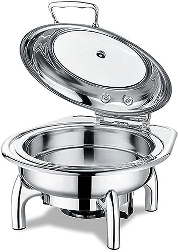 YANHLYU Ollas calentador de alimentos para eventos de catering, radiador de alimentos para bufé de fiesta, juego de buffet rectangular con tapa enrollable, olla de agua, olla caliente, banquete,