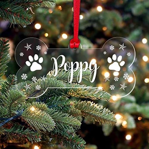 Shamsco Personalised Dog Puppy Christmas Bauble Pet Xmas Gift Tree Decoration Any Name