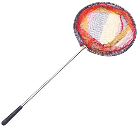 KOMBIUDA Telescopic Fishing Net Pole Short Mini Spoon-net Flexible Section Stainless Steel Net Fishing for Woman Use Mesh