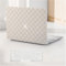 BYCeKe Compatible with MacBook Air 15 inch Case 2025 2024 2023 M4 A3241 M3 A3114 M2 A2941, Checkered Textured Cream Leather Hard Shell Case&Keyboard Cover for Mac Air 15 M4 Laptop, Beige Checkerboard