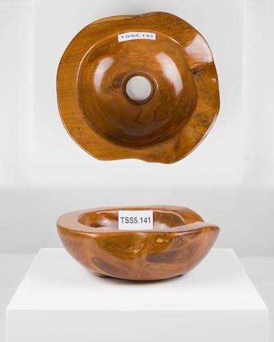Wohnfreuden Lavabo rond en bois de teck marron de 30 cm avec choix unique
