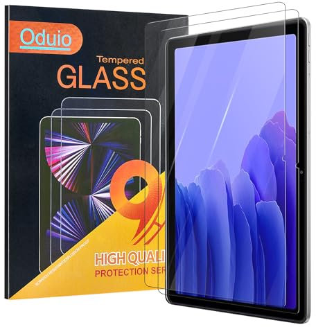 Oduio Lot de 2 films de protection d'écran en verre trempé pour Samsung Galaxy Tab A7 10,4, dureté 9H, sans bulles, anti-rayures