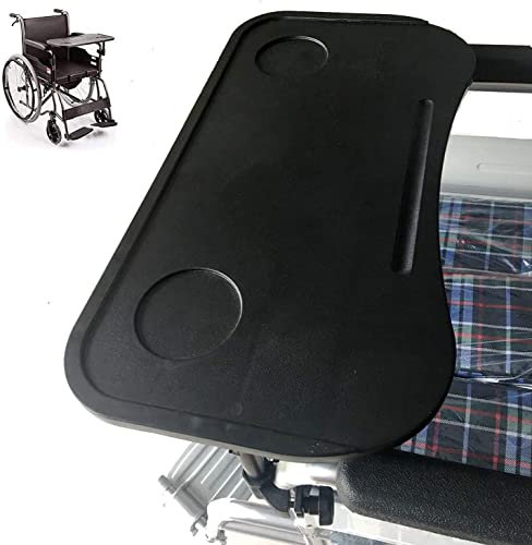 GMBAIH Largeurs de siège de Fauteuil Roulant 40-50 cm Table Adultes Fauteuil Roulant Plateau en Plastique avec Porte-gobelet pour Lecture, Repas, écriture