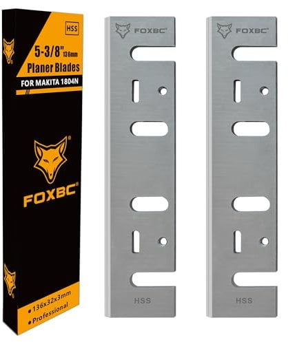 FOXBC 5-3/8 Inch Planer Blades for Makita 1804N Planer - Set of 2