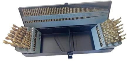 JISADER Jeu de Forets Hélicoïdaux Multifonctionnels pour Le Métal, Alliage M35 En Fonte, 115 Pièces