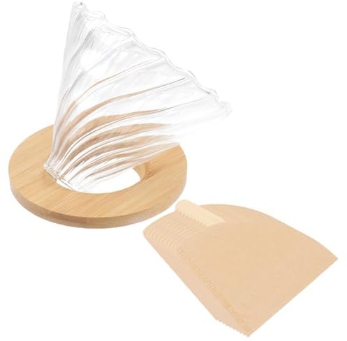 Housoutil 2 Set tazza del filtro del vaso della riutilizzabile filtri per caffettiera vuoto macchinetta caffe macchine caffe gocciolatore di caffè filtro caffè manuale Transparent