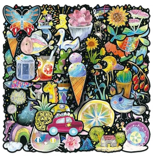 50PCS Children Graffiti Waterproof Stickers for Kids Teenagers Adults,Cartoon Personalized Decals Decoration Water Bottle Laptops Cell Motorcycle Bicycles Skateboard Helmet Phone Cases