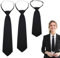 FDJZXW 3 Stück Krawatte Schwarz Vorgebundene Verstellbare, 22cm, 33cm, 37cm Lange JK-Uniform-Krawatte Damen, Krawatten Damen, Einfarbig Formelle für Hochzeit Abschlussfeier Schule Mädchen