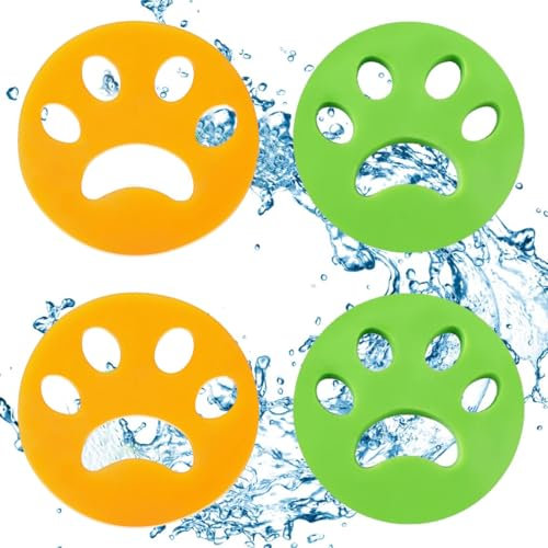 CATOR 4 Piezas Quitapelos para Mascotas Lavadora Bolas de Lavado Reutilizables Quita Pelo Gato Atrapador de Pelo de Silicona Elimina el Pelo en Secadora y Lavadora