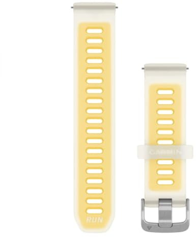 Garmin Schnellverschlussbänder (20 mm), durchscheinender Knochen/Mango mit silberfarbenen Beschlägen – 010-11251-AS