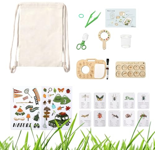 Kit de Aventuras en la Naturaleza para Niños,Actividades Educativas de Observación Botánica | Equipo Para Exploración Al Aire Libre - Para Adolescentes, Colegio, Cumpleaños, Campamentos, Jardín y Pati
