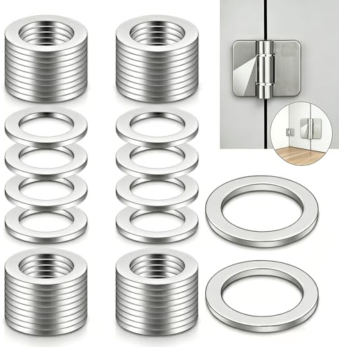 Solivive 120 Stück Fitschenringe Set,Ø10mm x 16mm Fitschenringe Tür Unterlegscheiben Türscharnier,Abriebspuren Fitschenringe,Edelstahl Beilagscheiben Sortiment für Standard Zimmertüren Montageringe