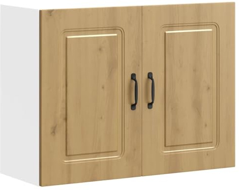 Mandloder Kalmar Armoire de cuisine suspendue en chêne artisanal, 80 x 31 x 60 cm, meuble de rangement mural pour vaisselle, assiettes, casseroles, cabinet de rangement polyvalent