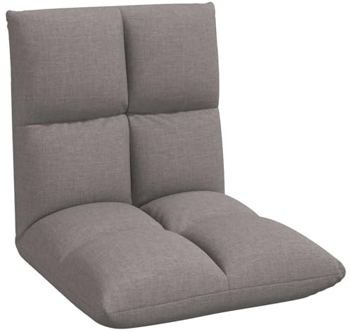 vidaXL Verstellbarer Fußsessel Taupe Stoff, Verstellbarer Bodenstuhl, Flexibler Rückenlehne, modernes Sitzen für Wohnzimmer, platzsparendes Design