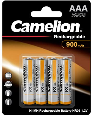 Camelion 17009403 Akku (NiMH, R03, Micro, AAA, 900 mAh, 4er-Pack)