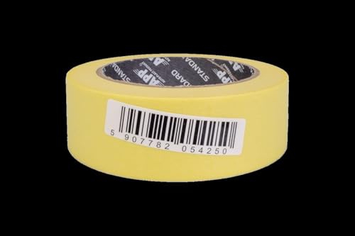 APP Standard 60°C - Ruban de masquage pour peinture 36 mm | Ruban masquage pour peinture, vernis, et rénovation | Résistant aux températures allant jusqu'à 60°C | Jaune | 45 m x 36 mm