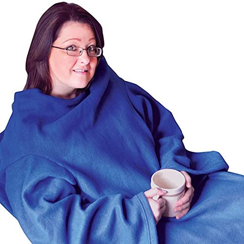 Fleece Blanket with Arms. Snug and Warm Arms and Body. Cosy Sleeved Cover Blanket. Car Journeys, Read, Snack, Type, Feed Babies and Nurse. Oversized Blanket. Free Arms for Ease of Movement