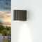 Licht-Erlebnisse Wandleuchte GU10, Strahler Hauswand Aussen, Braun Antik, Außenlampe Haus, IP44, B:6,8 cm, klein, halbrund, Modern, Downlight, Outdoor, Fassadenbeleuchtung