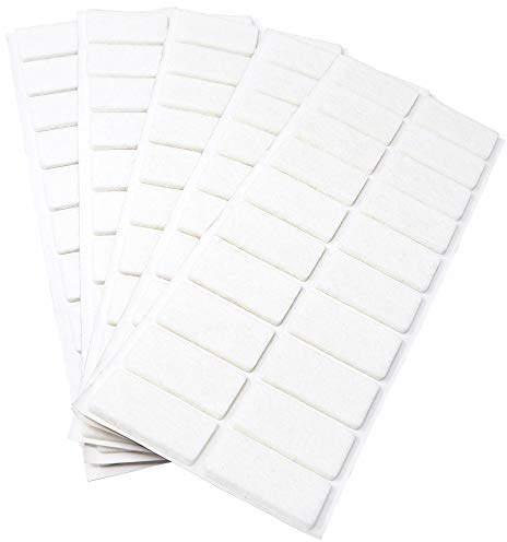 Adsamm® / 100 x Selbstklebende Filzgleiter/Weiß / 20x40 mm/Rechteckig/Möbelgleiter aus Filz mit 3.5 mm Stärke/Möbel- und Bodengleiter