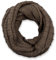 styleBREAKER Unisex Strick Loop Schal kariert, Uni Feinstrick Schlauchschal, Winter Strickschal 01018154, Farbe:Taupe