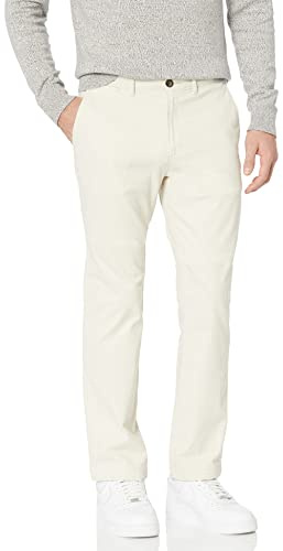 Amazon Essentials Men's Straight-Fit Casual Stretch Khaki, Stone, 36W x 31L