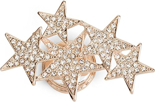 styleBREAKER Magnet Schmuck Anhänger mit versetzt angeordneten Strass besetzten Sternen für Schals, Tücher oder Ponchos, Brosche, Damen 05050061, Rosegold, Einheitsgröße