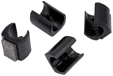 Patin à 4 pinces, plastique, noir, avec feutre, pour tubes ronds