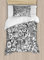 ABAKUHAUS Steampunk Bettbezugs Set für Einzelbetten, Herstellung Theme, Milbensicher Allergiker geeignet mit Kissenbezug, 130 x 200 cm, Weiß Schwarz
