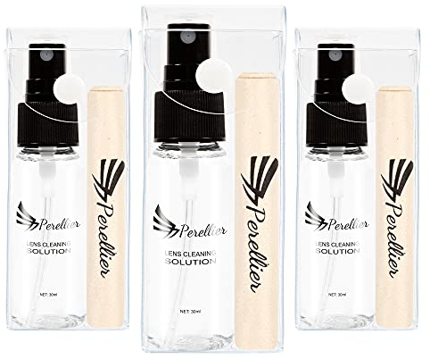 Glasses Lens Cleaner Spray Kit - Alcohol-Free Solution with Thick Microfiber Cloth - 3x30ml Bottles + 3 Microfiber Cloths - Glasses, Screens and Tablets - No Smudges, No Scratches - 3 Pack