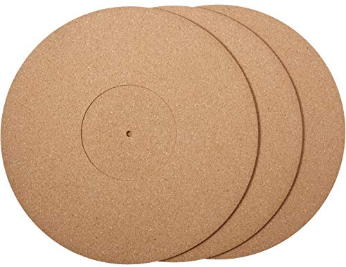 3 Stücke Kork Plattenspieler Matten in 12 Zoll x 3 mm Einbau Plattenspieler Platte Matte Kork Rekord Platten Matten mit Hi-Fi für Vinyl LP Plattenspieler Audiophile Rauschen Reduzieren