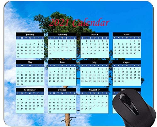 2021 Kalender Mauspad mit Feiertagen, Baum Natur Himmel Mauspads