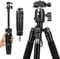 SIRUI Compact Traveler 5AX Tripod 51.97 inches Lightweight Aluminum Travel Tripod Portable Camera Tripod with 360° Panorama Ball Head and Arca Swiss Quick Release Plate Load Capacity Up to 5kgs