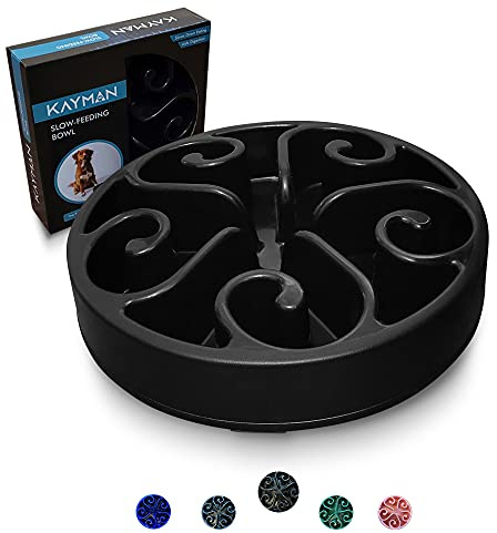 Kayman Slow Feeder Dog Bowl – Anti-Gulp Maze Design to Prevent Bloating & Vomiting – Non-Slip Interactive Puzzle Feeder for Dogs & Cats – 20cm Durable Pet Bowl
