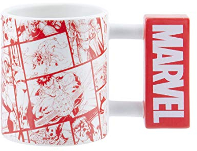 Paladone |Marvel Logo Shaped Ceramic Coffee Mug | Officially Licensed Disney Marvel Merchandise | Collectors Item | Superhero Novelty Gifts | Drinkware